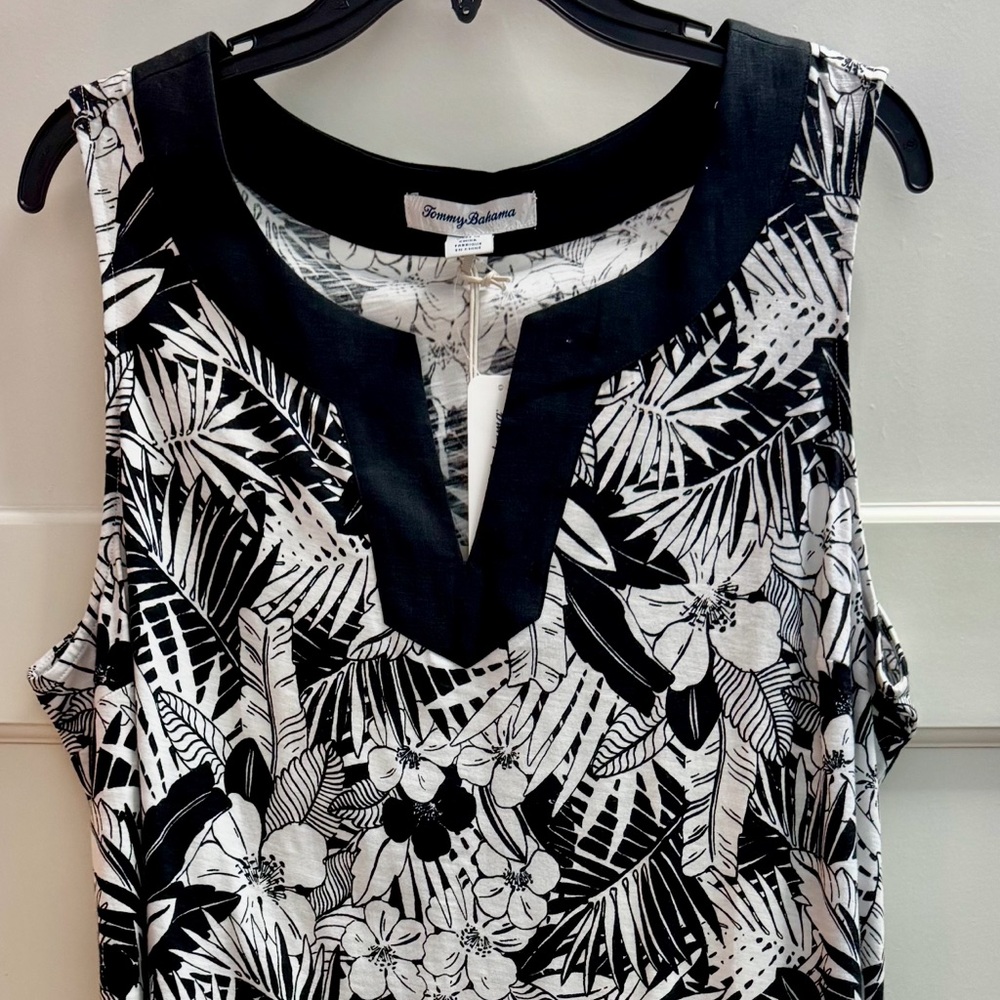 Tommy Bahama Black and White dress with Tropical Print dress. New with tags!